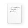 Reading Journal Mostly Spicy No Notes | Personalized Book Lover Gift