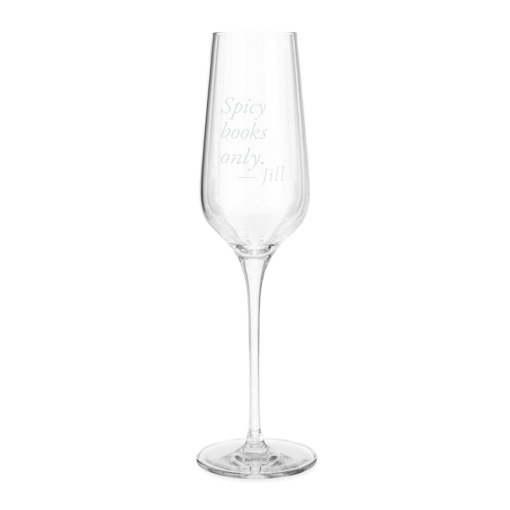 Spicy Books Only Personalized Champagne Glass | Book Lover Gift