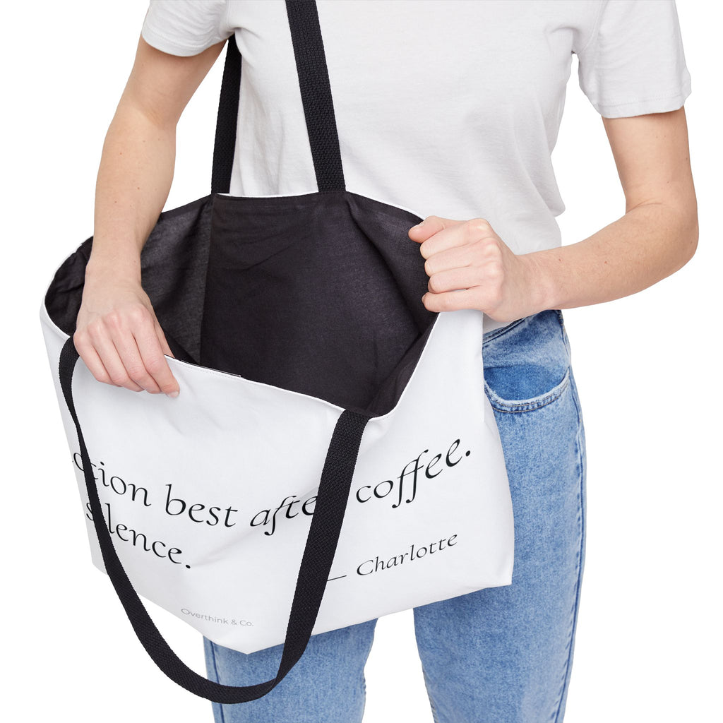 Personalized I Function Best After Coffee and Silence Tote Bag