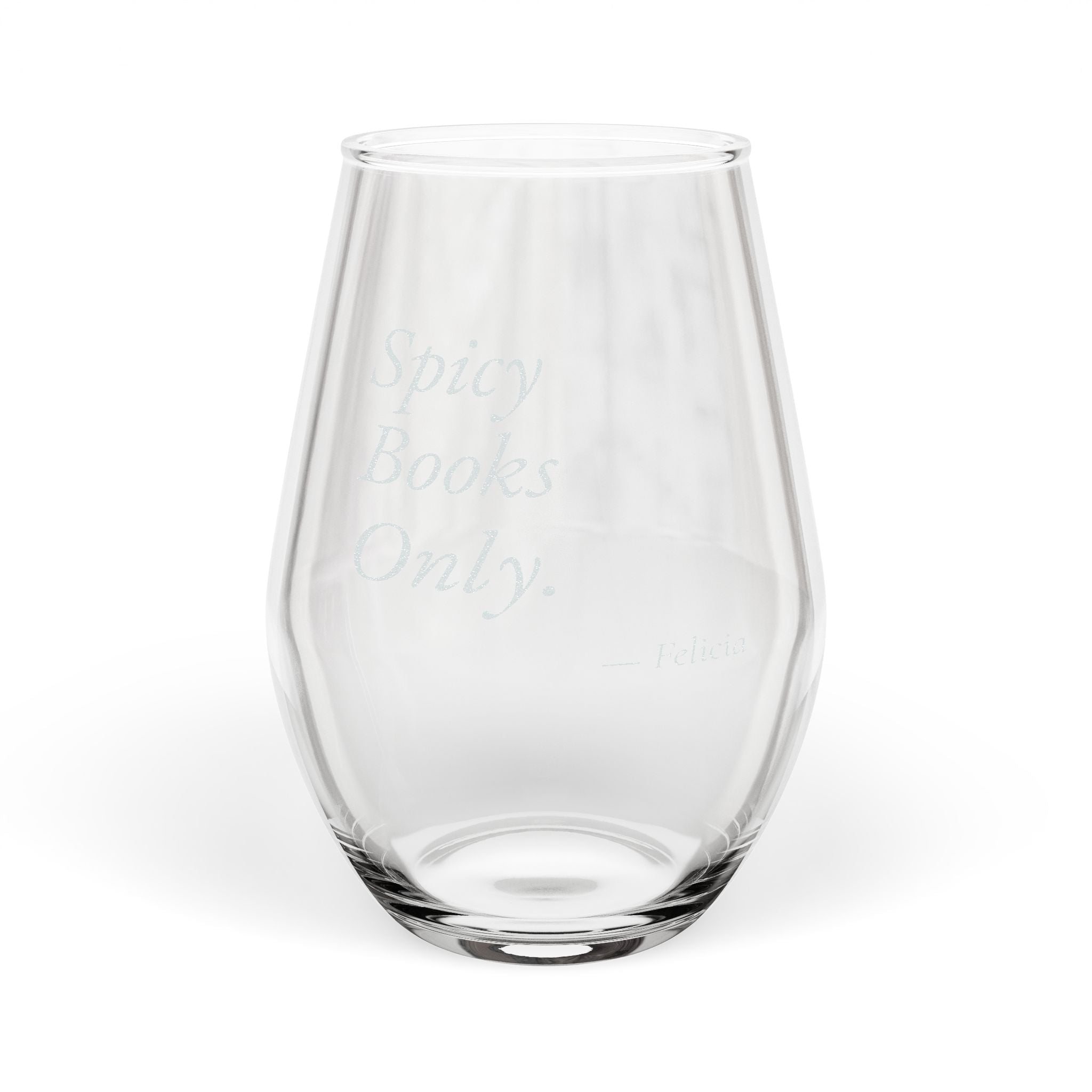 Spicy Books Only Personalized Stemless Wine Glass | Book Lover Gift