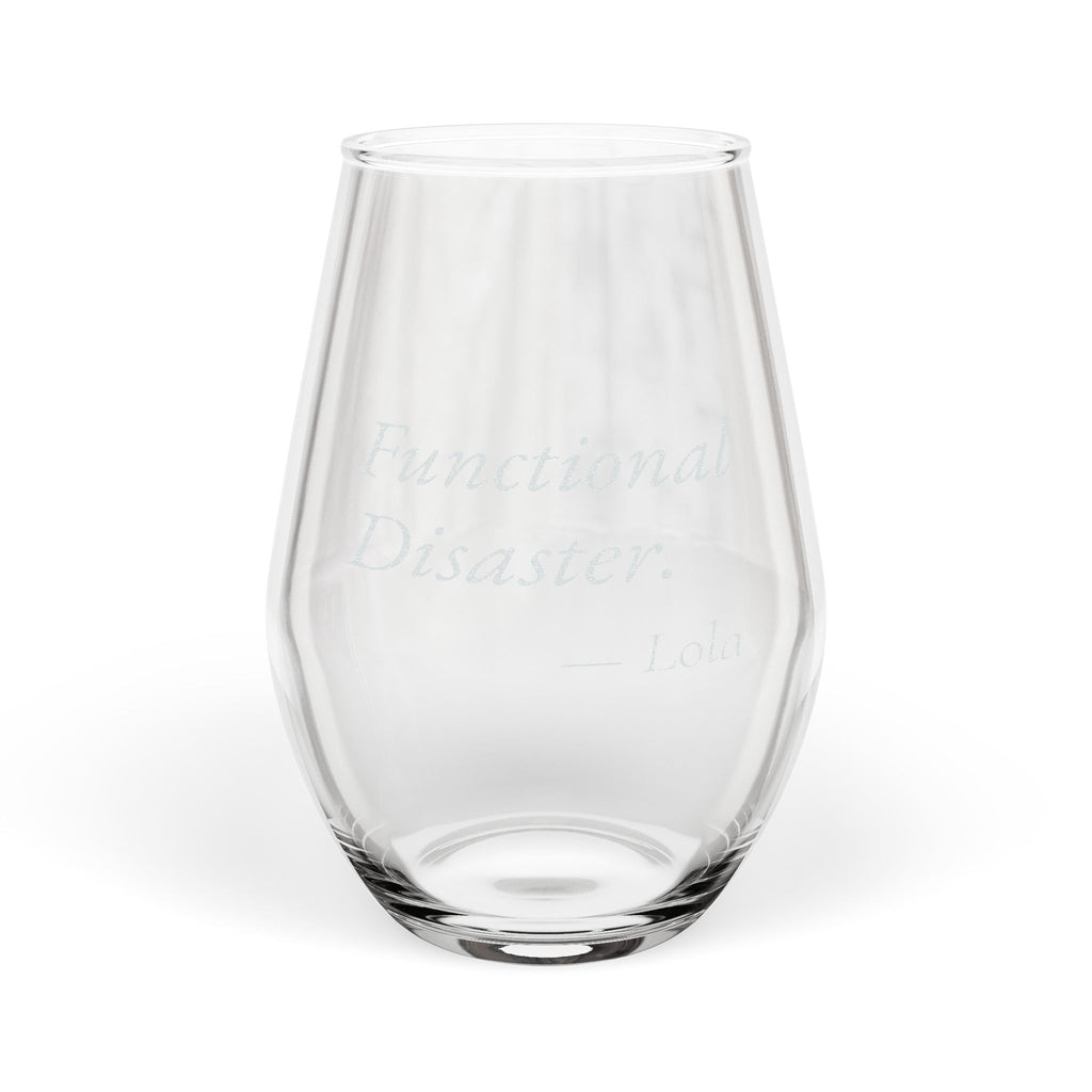 Functional Disaster Personalized Stemless Wine Glass | Funny Gift for Her