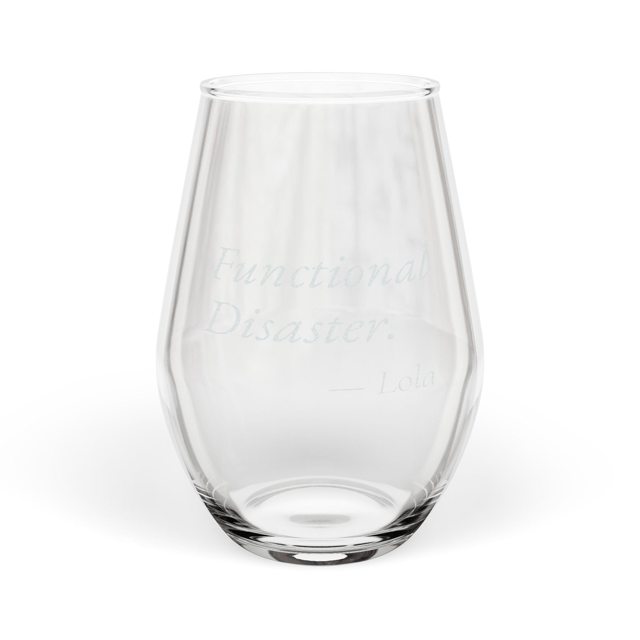 Functional Disaster Personalized Stemless Wine Glass | Funny Gift for Her