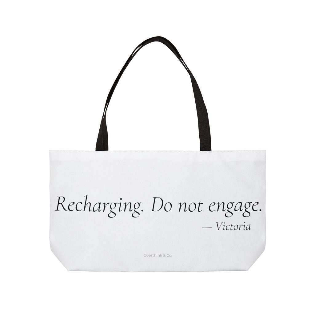 Personalized Recharging Do Not Engage Tote Bag