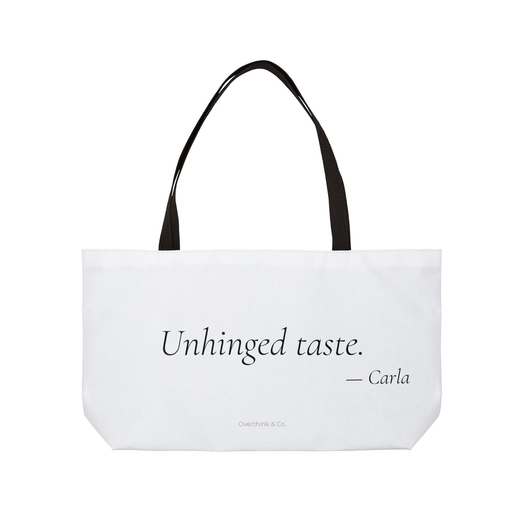 Unhinged Taste Tote Bag | Book Lover Gift