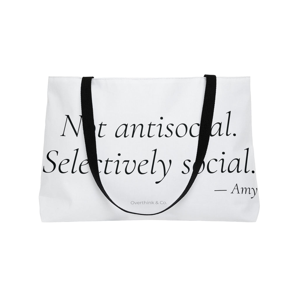 Personalized Not Antisocial Selectively Social Tote Bag