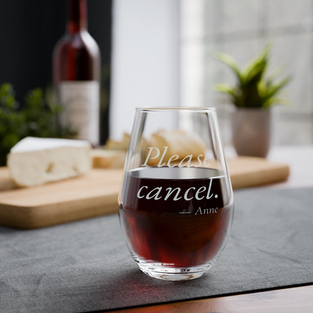 Please Cancel Personalized Stemless Wine Glass | Funny Gift for Her
