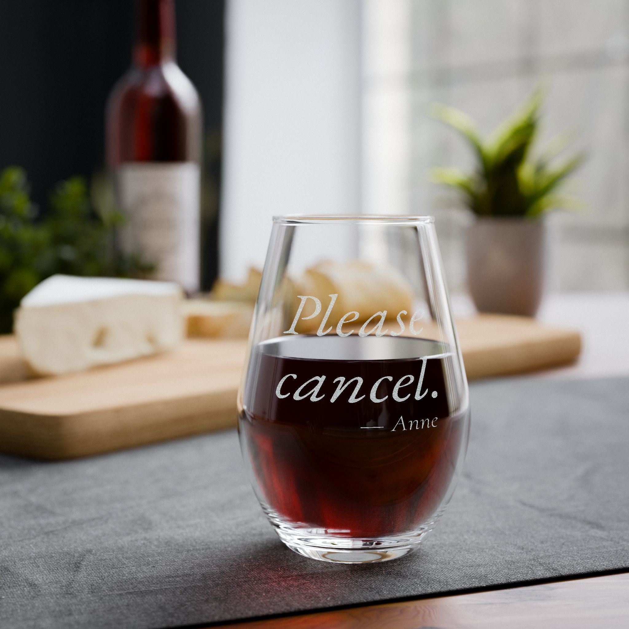 Please Cancel Personalized Stemless Wine Glass | Funny Gift for Her