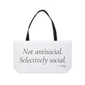 Personalized Not Antisocial Selectively Social Tote Bag