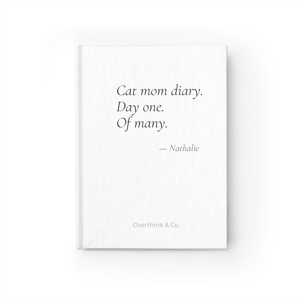 Cat Mom Diary Day One of Many Journal | Personalized Cat Mom Gift