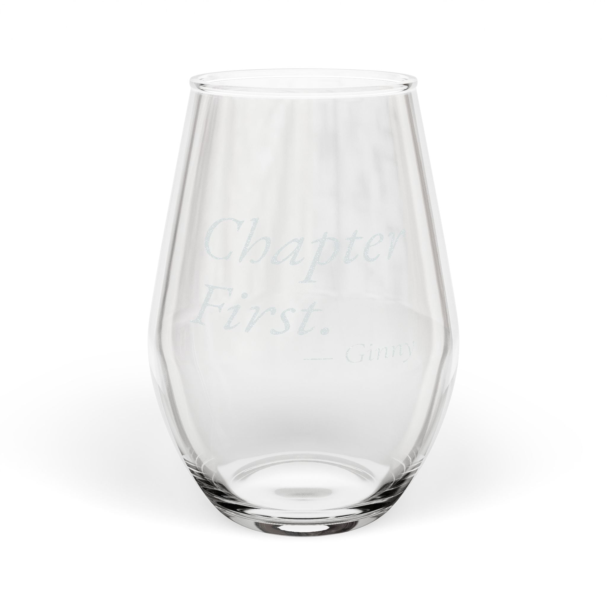 Chapter First Personalized Stemless Wine Glass | Book Lover Gift