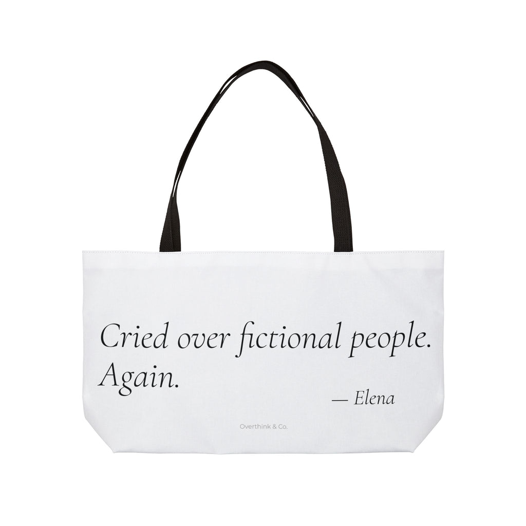 Cried Over Fictional People Again Tote Bag | Book Lover Gift