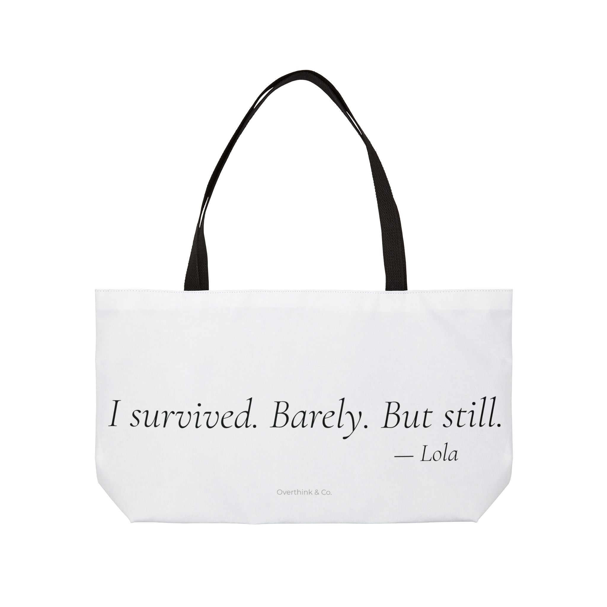 Personalized I Survived Barely But Still Tote Bag