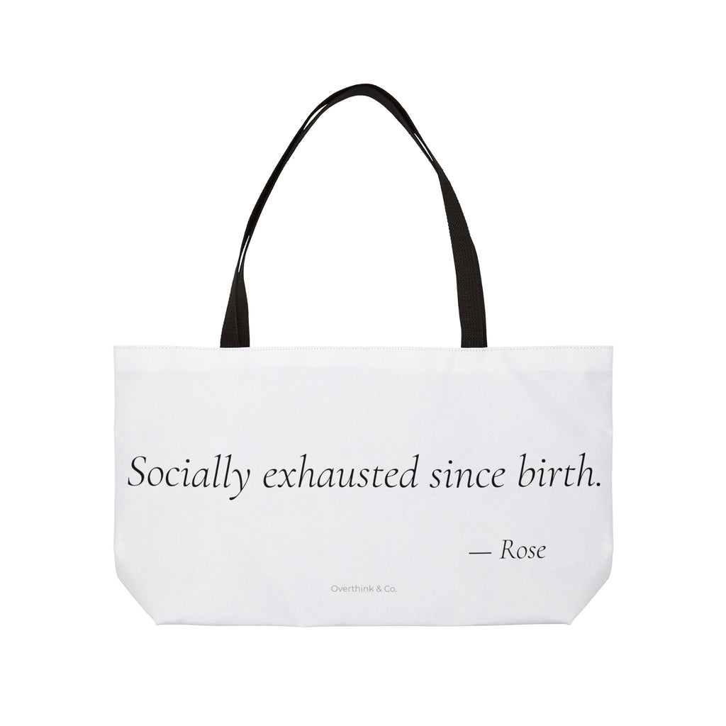 Personalized Socially Exhausted Since Birth Tote Bag