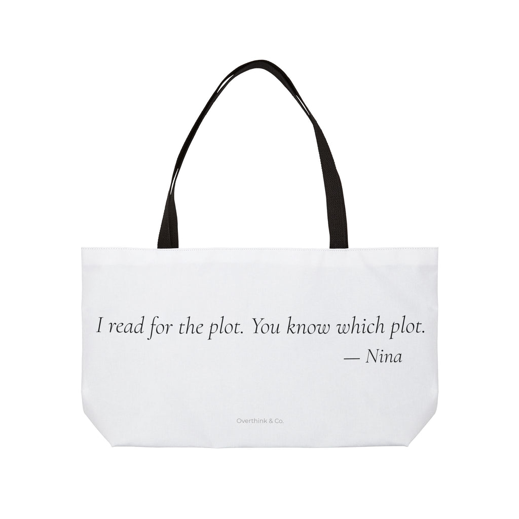 I Read for the Plot Tote Bag | Book Lover Gift