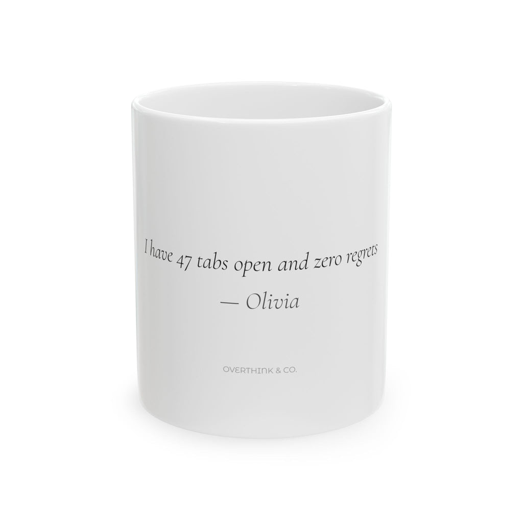 Funny overthinker mug personalized gift for women white ceramic 11oz Overthink & Co.